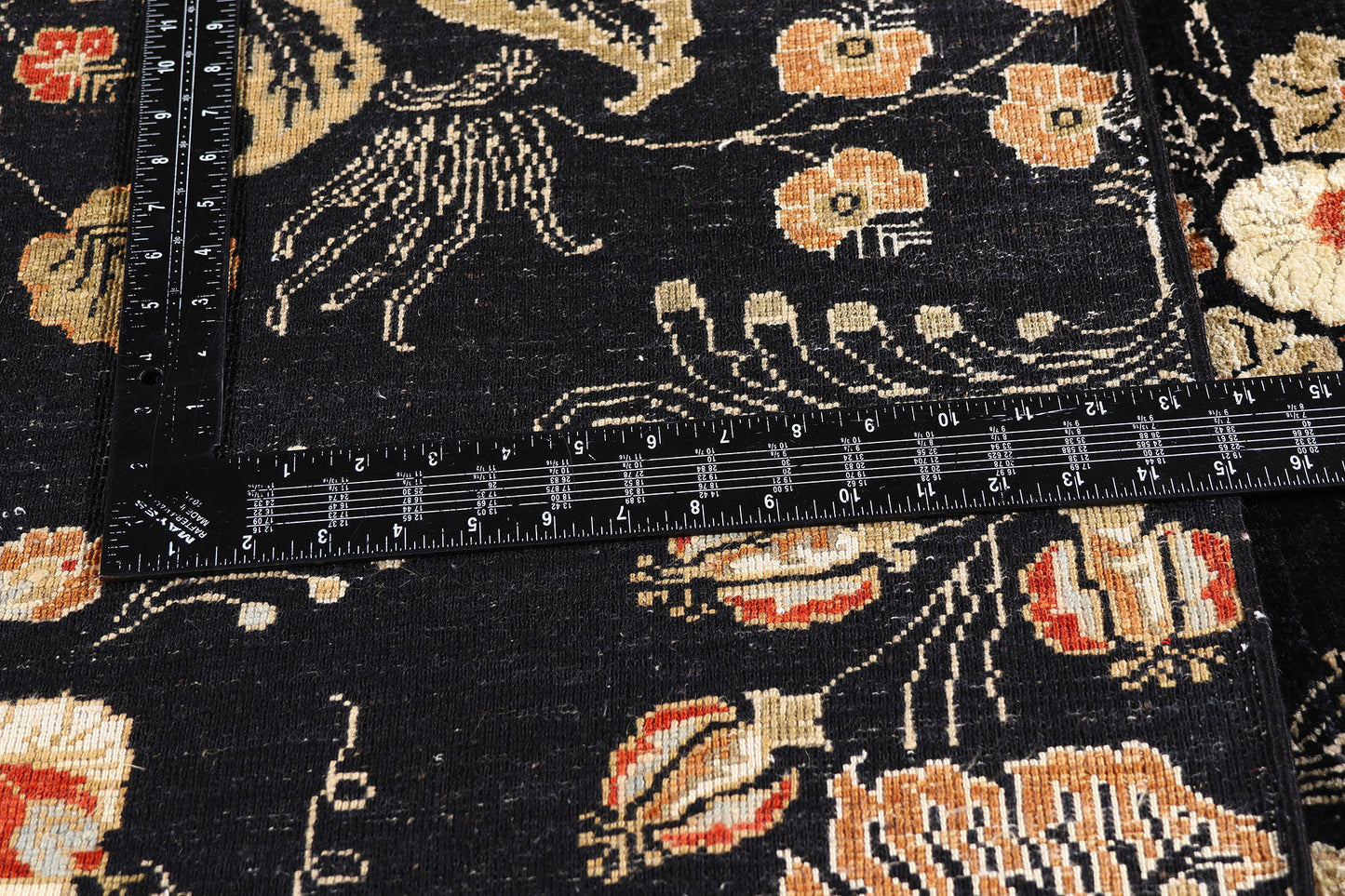 10 x 13 Vintage Black Pakistani Tabriz Rug 79282