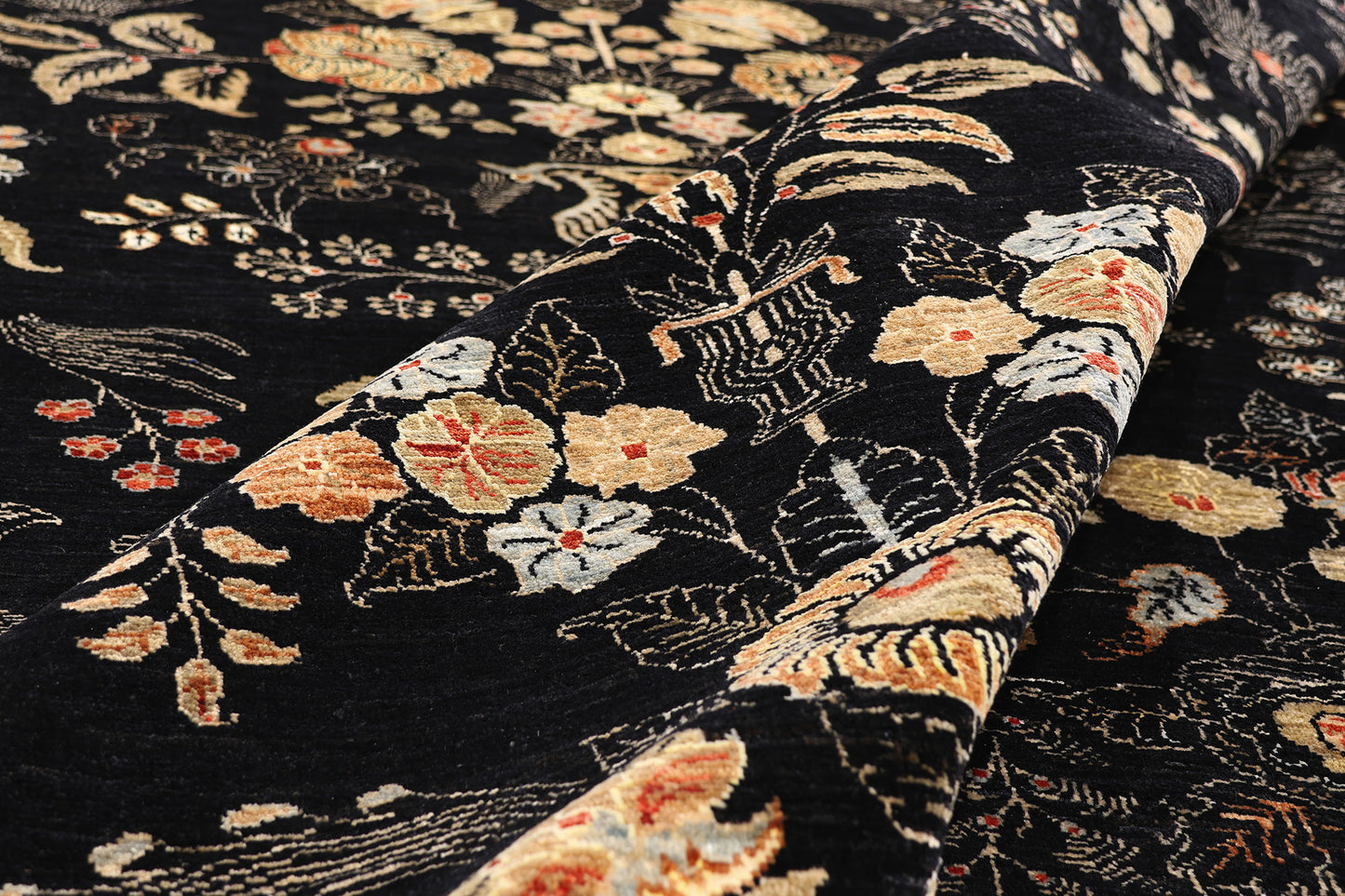 10 x 13 Vintage Black Pakistani Tabriz Rug 79282