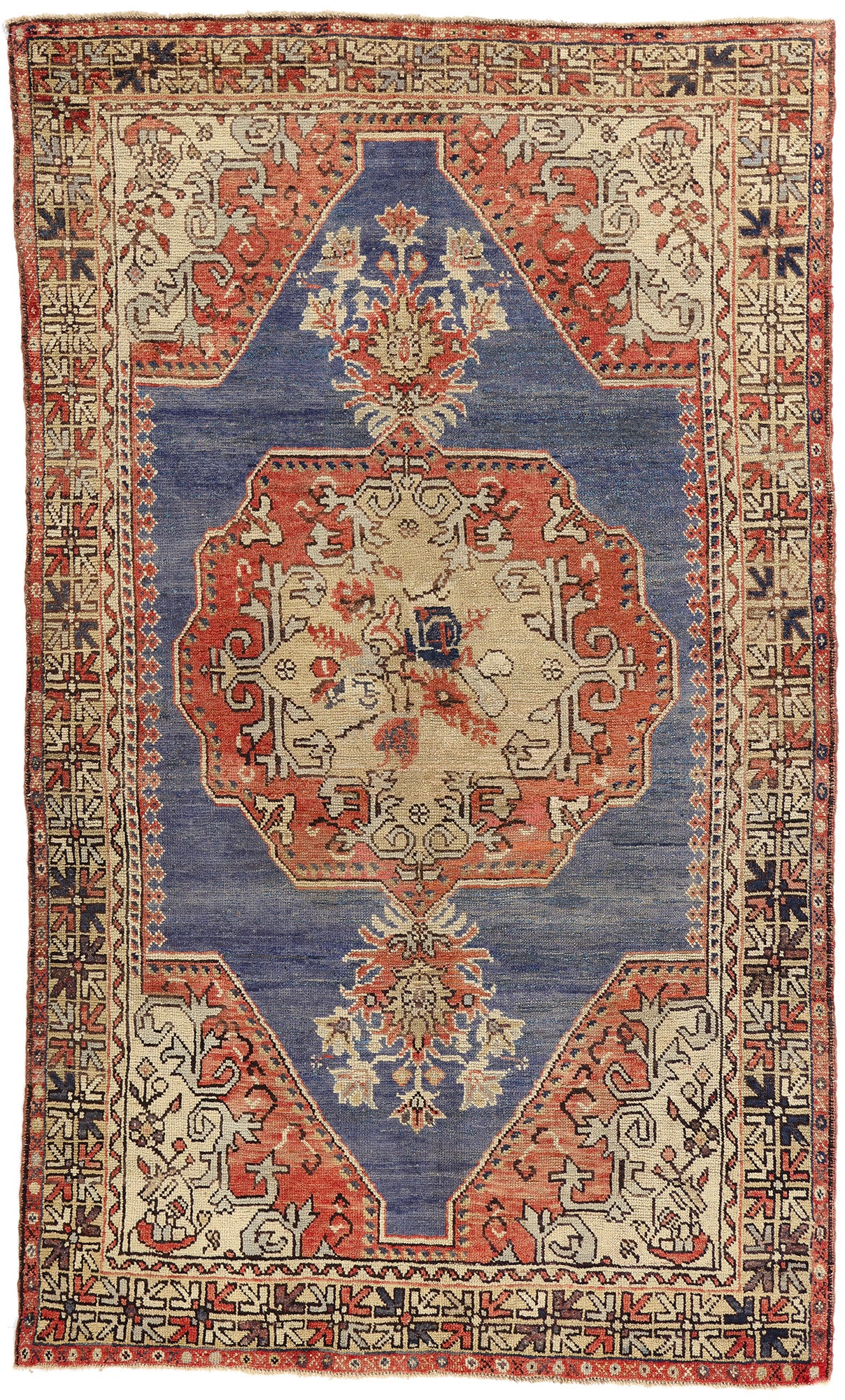 5 x 8 Vintage Blue Turkish Oushak Rug 52256
