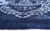 8 x 11 Blue Vintage Overdyed Skull Rug 80433