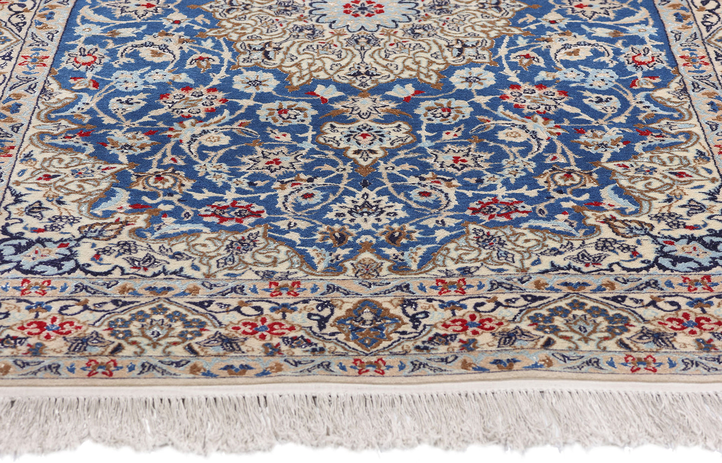 4 x 6 Vintage Blue Persian Nain Rug 79139