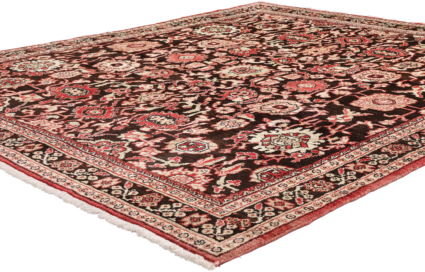 7 x 7 Brown Vintage Persian Sultanabad Rug 61413