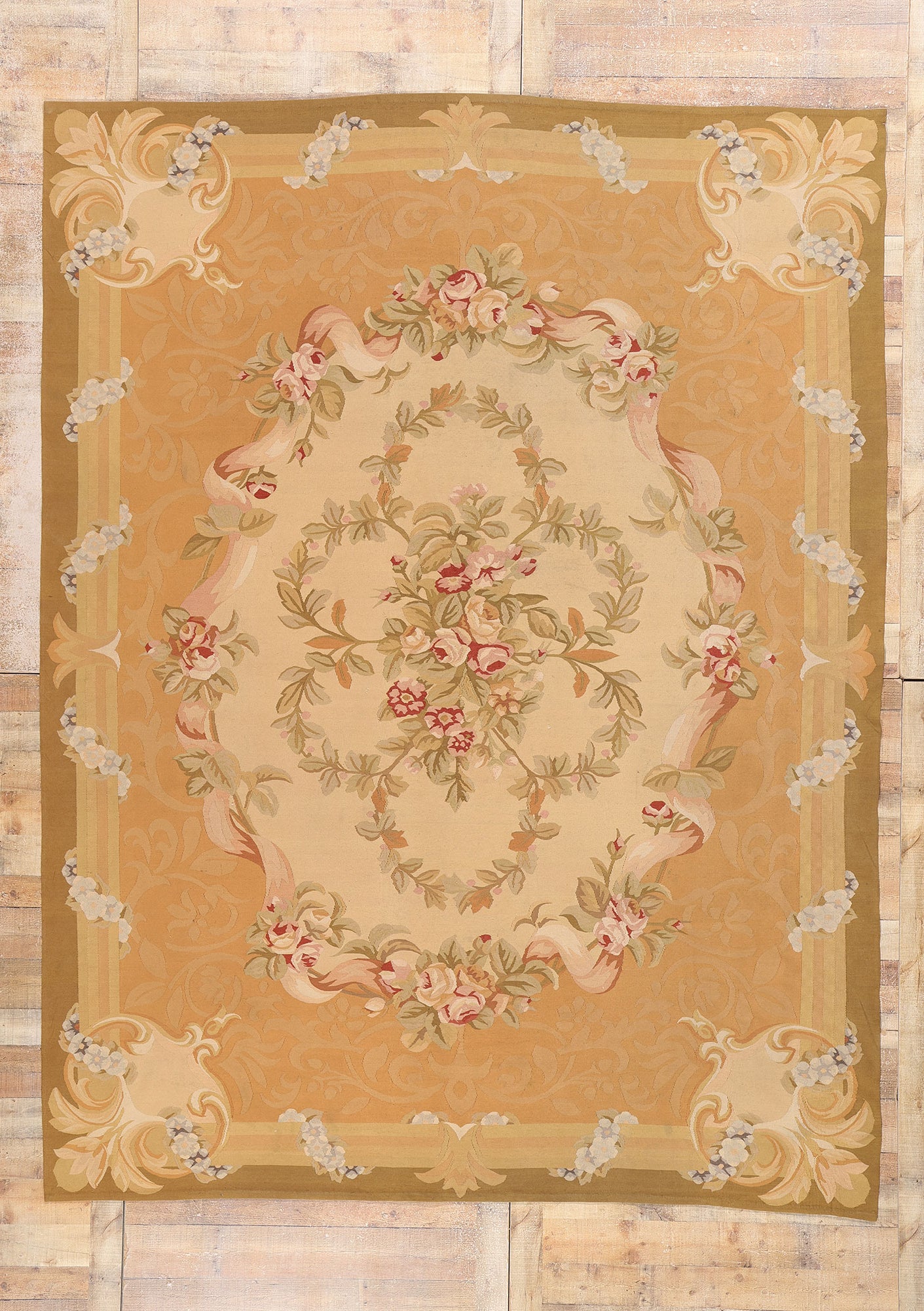 9 x 12 Vintage Chinese Aubusson Rug 79143