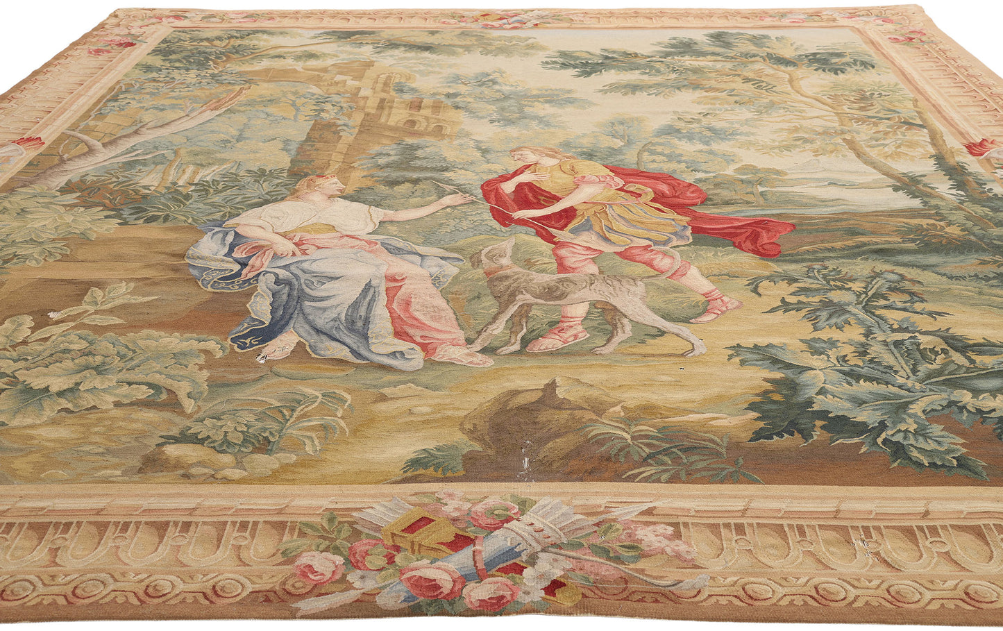 9 x 10 Vintage Chinese Aubusson Tapestry 79231