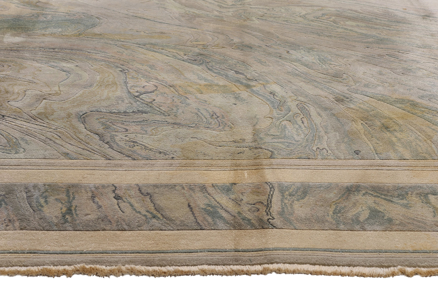 8 x 11 Vintage Chinese Abstract Marble Print Rug 77455