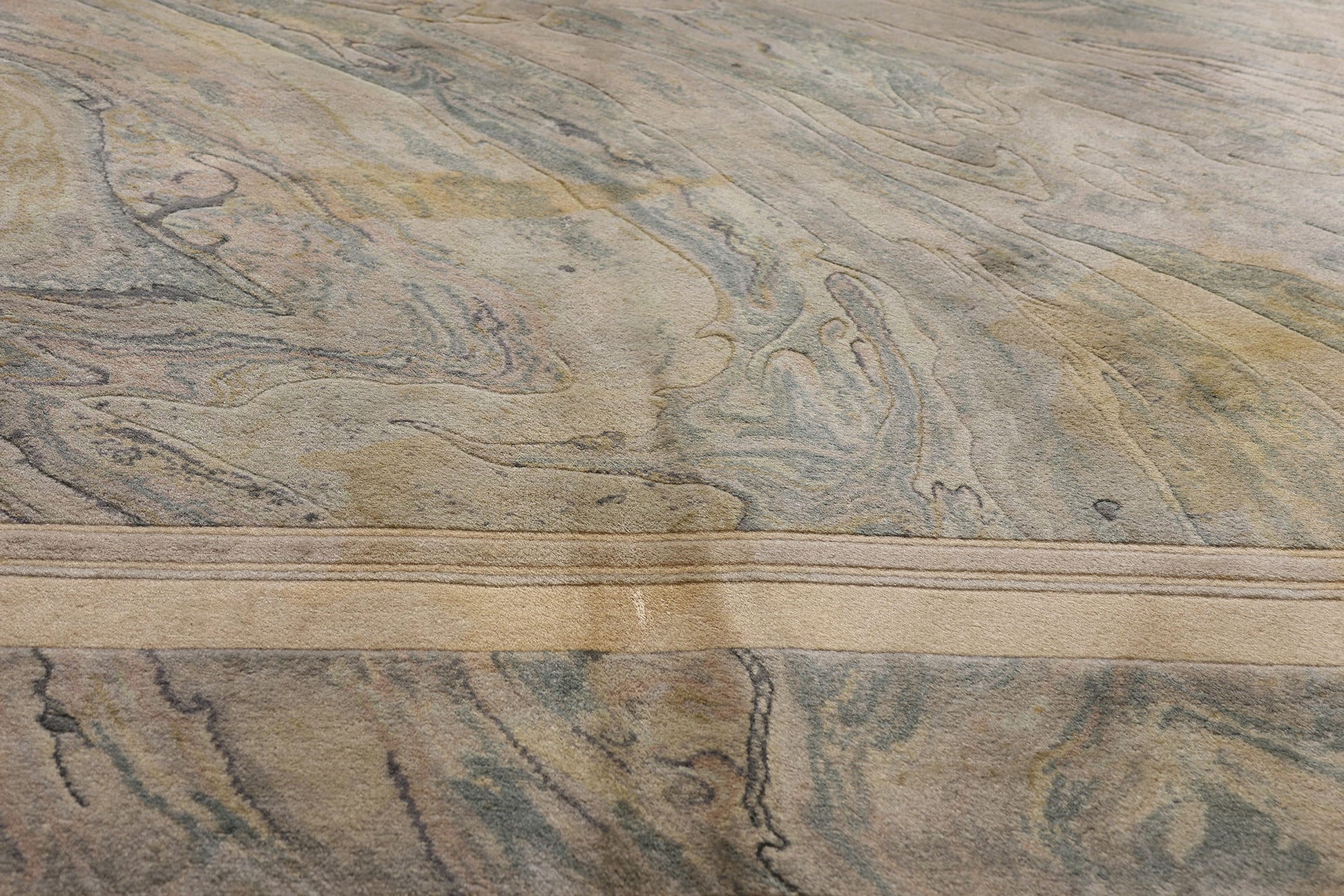 8 x 11 Vintage Chinese Abstract Marble Print Rug 77455