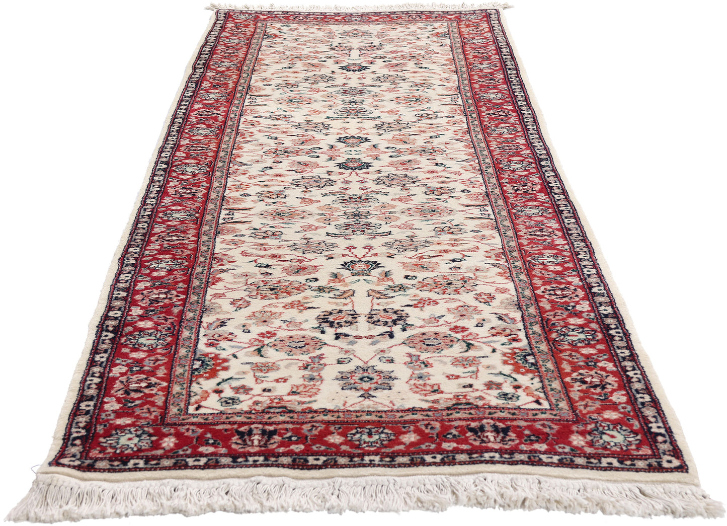 3 x 9 Ivory Vintage Chinese Tabriz Rug 79322