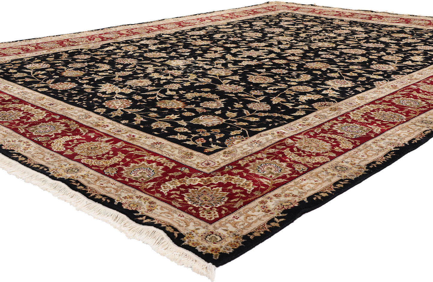 9 x 11 Black Vintage Chinese Tabriz Rug 79323