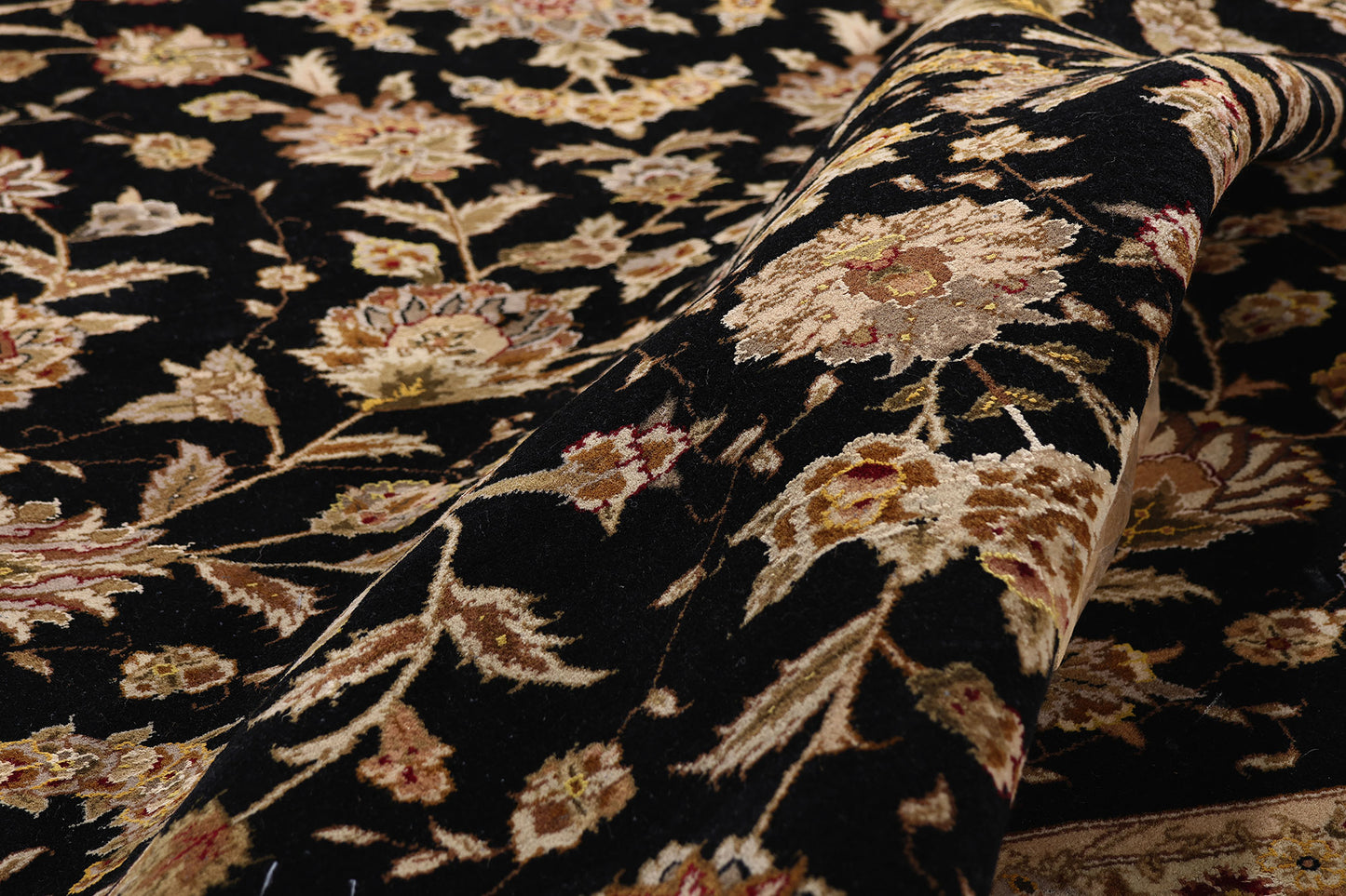 9 x 11 Black Vintage Chinese Tabriz Rug 79323