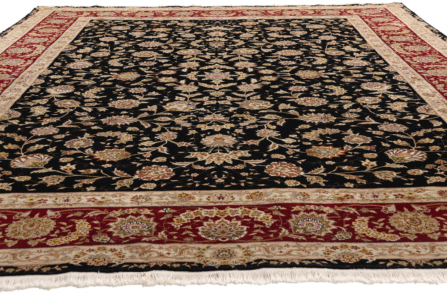 9 x 11 Black Vintage Chinese Tabriz Rug 79323