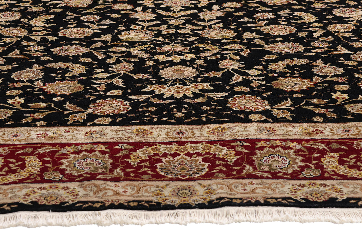 9 x 11 Black Vintage Chinese Tabriz Rug 79323