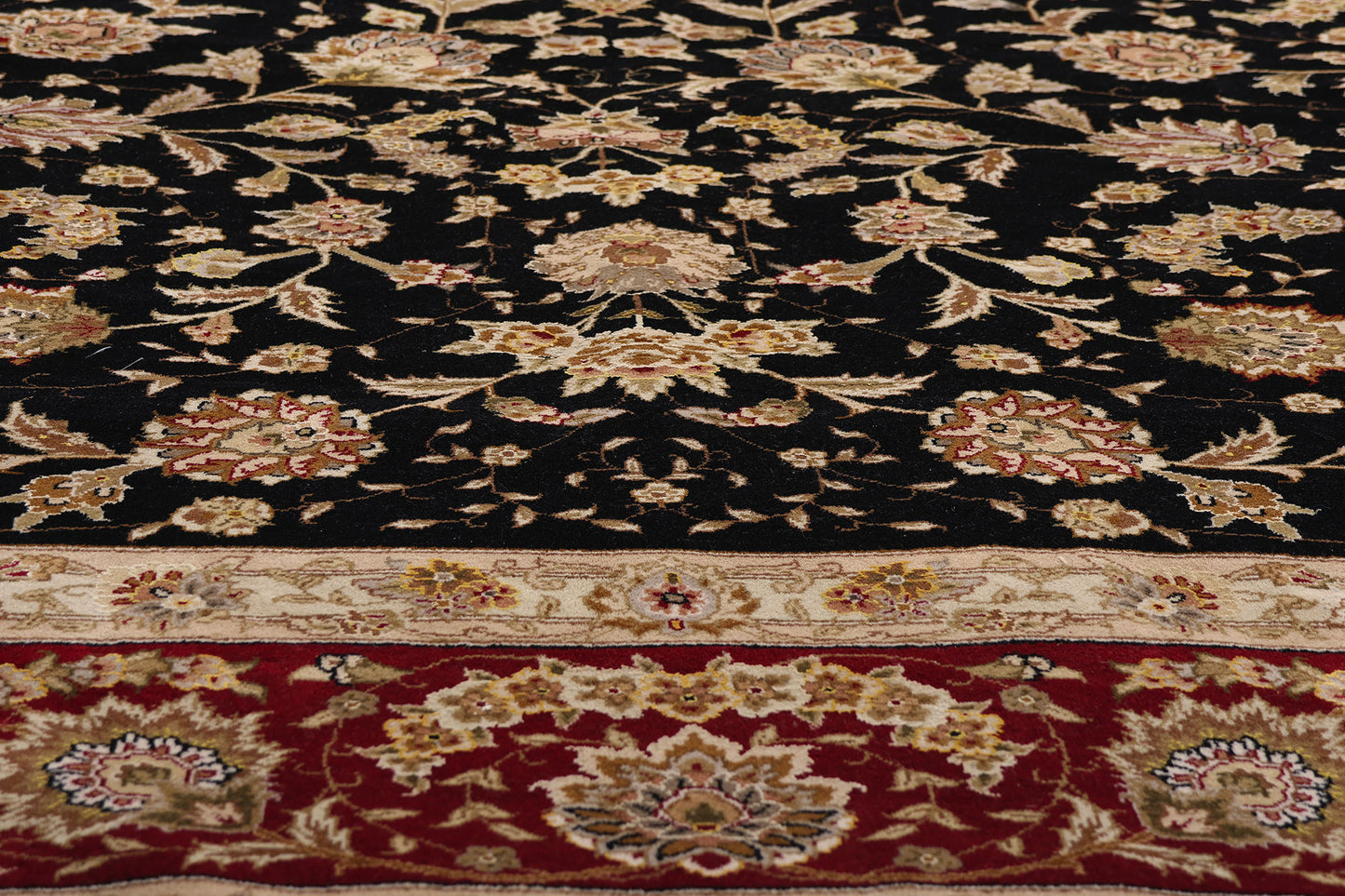 9 x 11 Black Vintage Chinese Tabriz Rug 79323