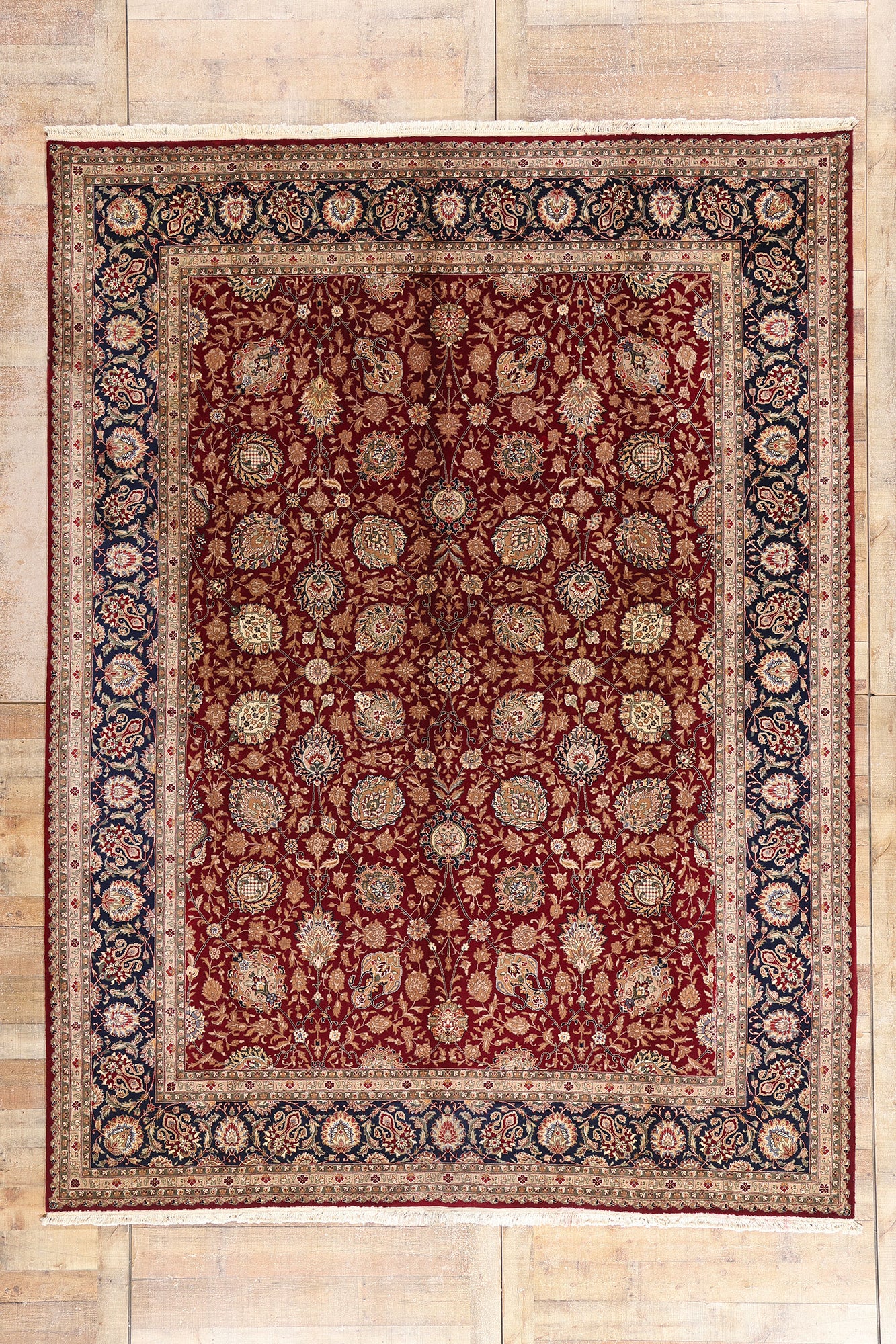 9 x 12 Red Vintage Chinese Tabriz Rug 77369