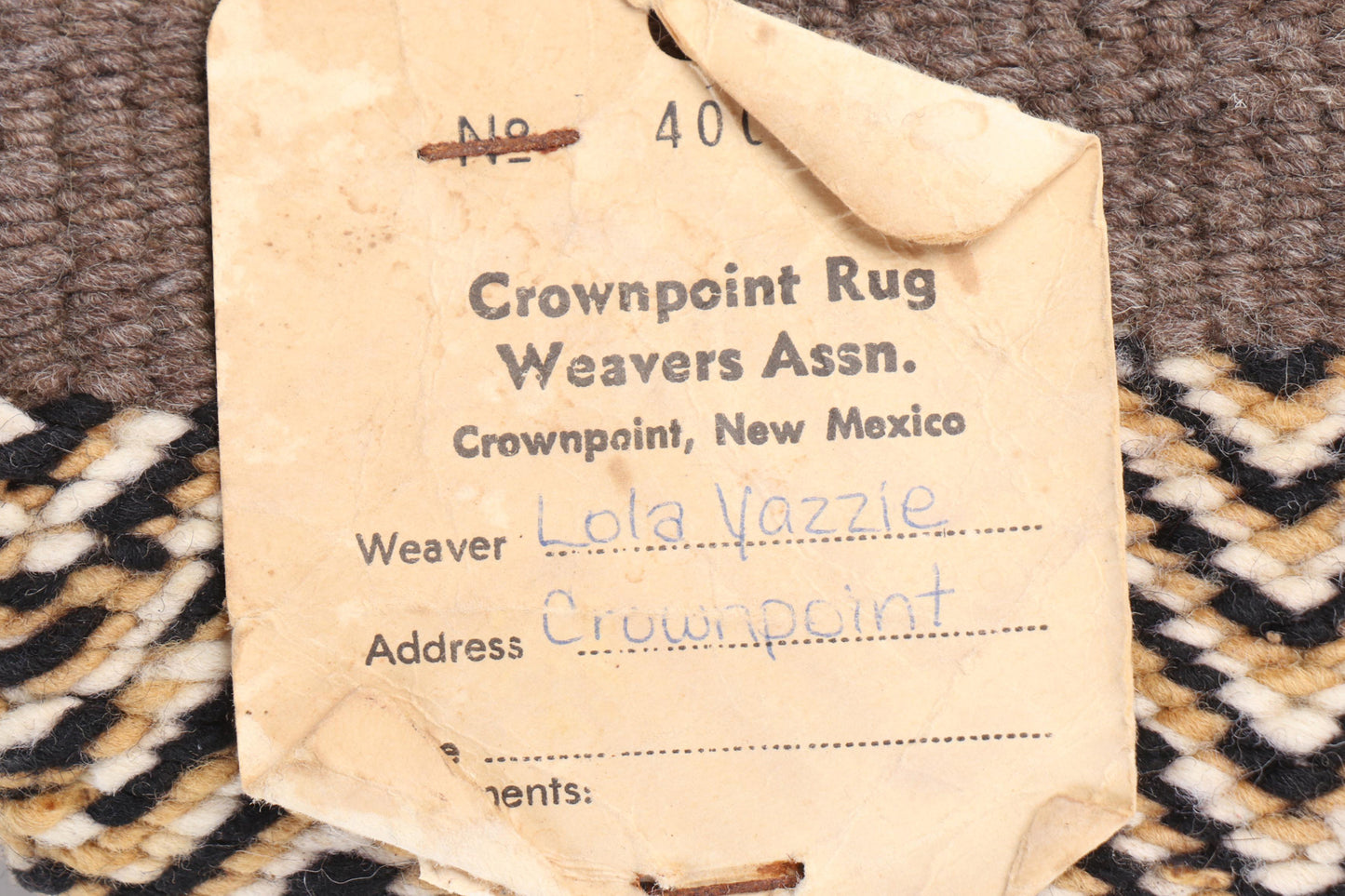 2 x 3 Vintage Crownpoint Navajo Rug 79236