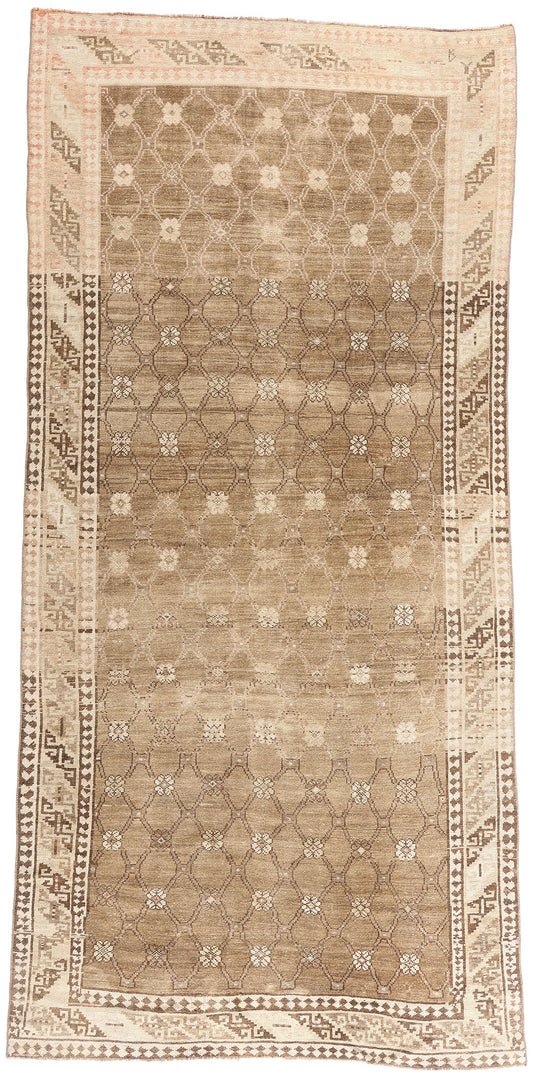5 x 11 Brown Vintage Turkish Kars Rug  53723