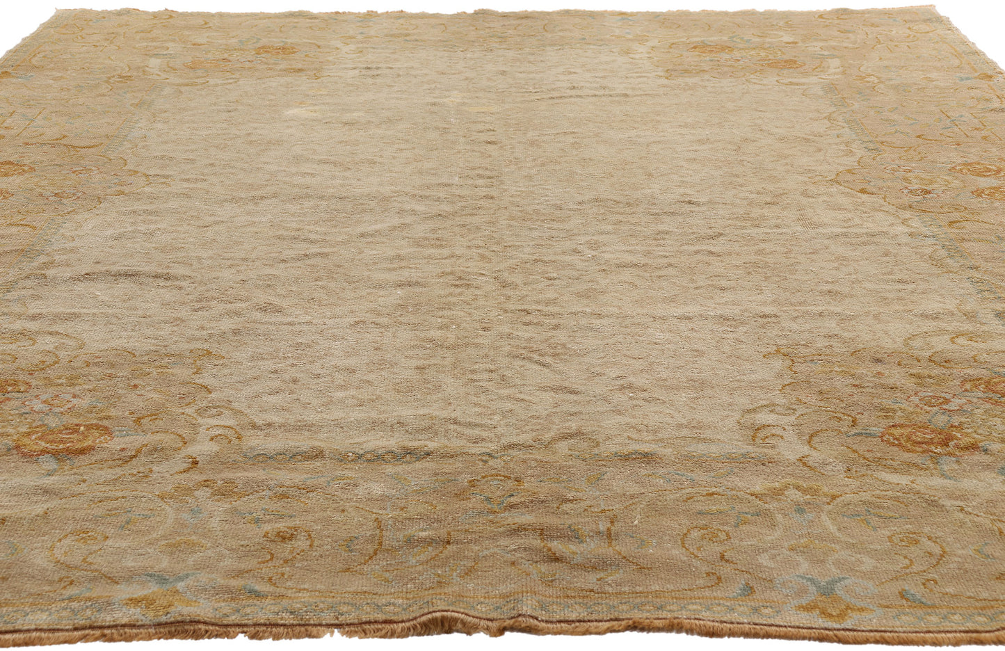 7 x 10 Vintage Turkish Oushak Rug 77707