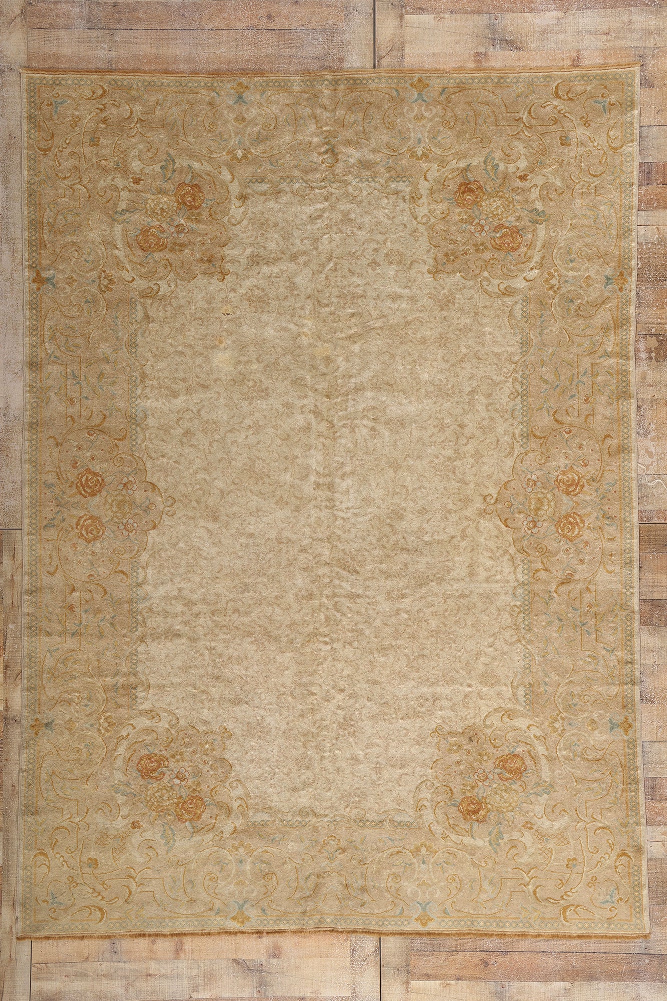 7 x 10 Vintage Turkish Oushak Rug 77707