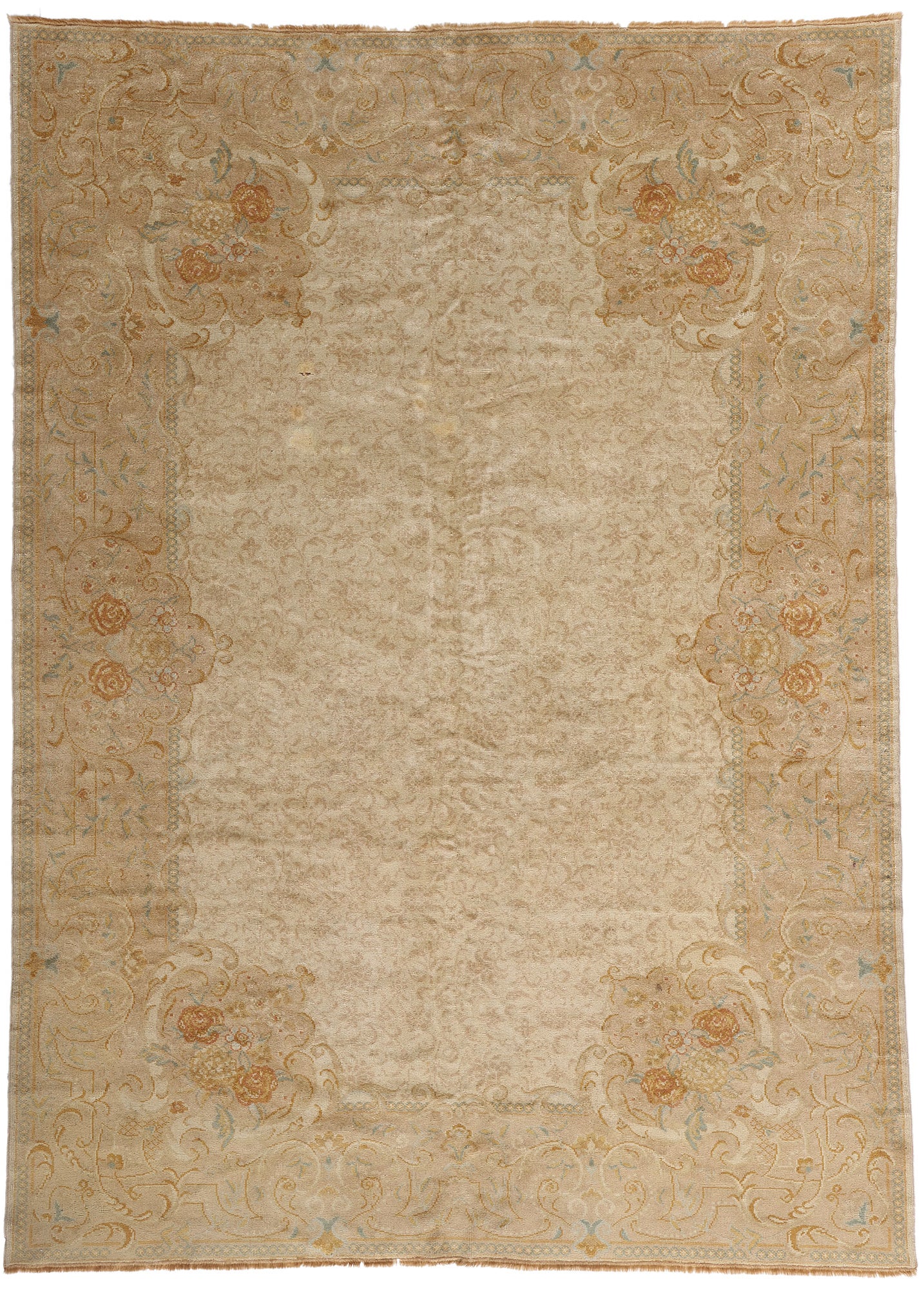 7 x 10 Vintage Turkish Oushak Rug 77707