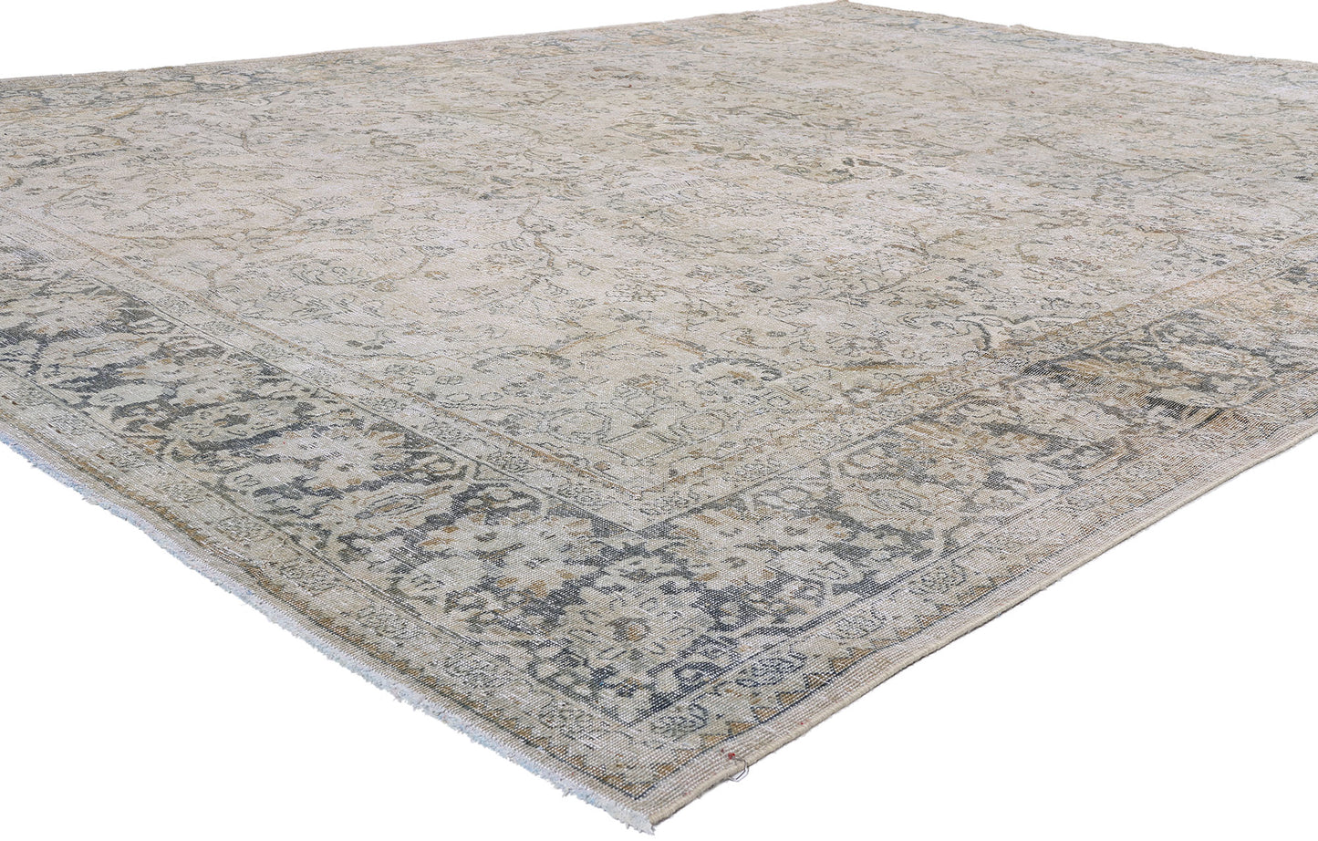 10 x 13 Taupe Vintage Persian Mahal Rug 61402