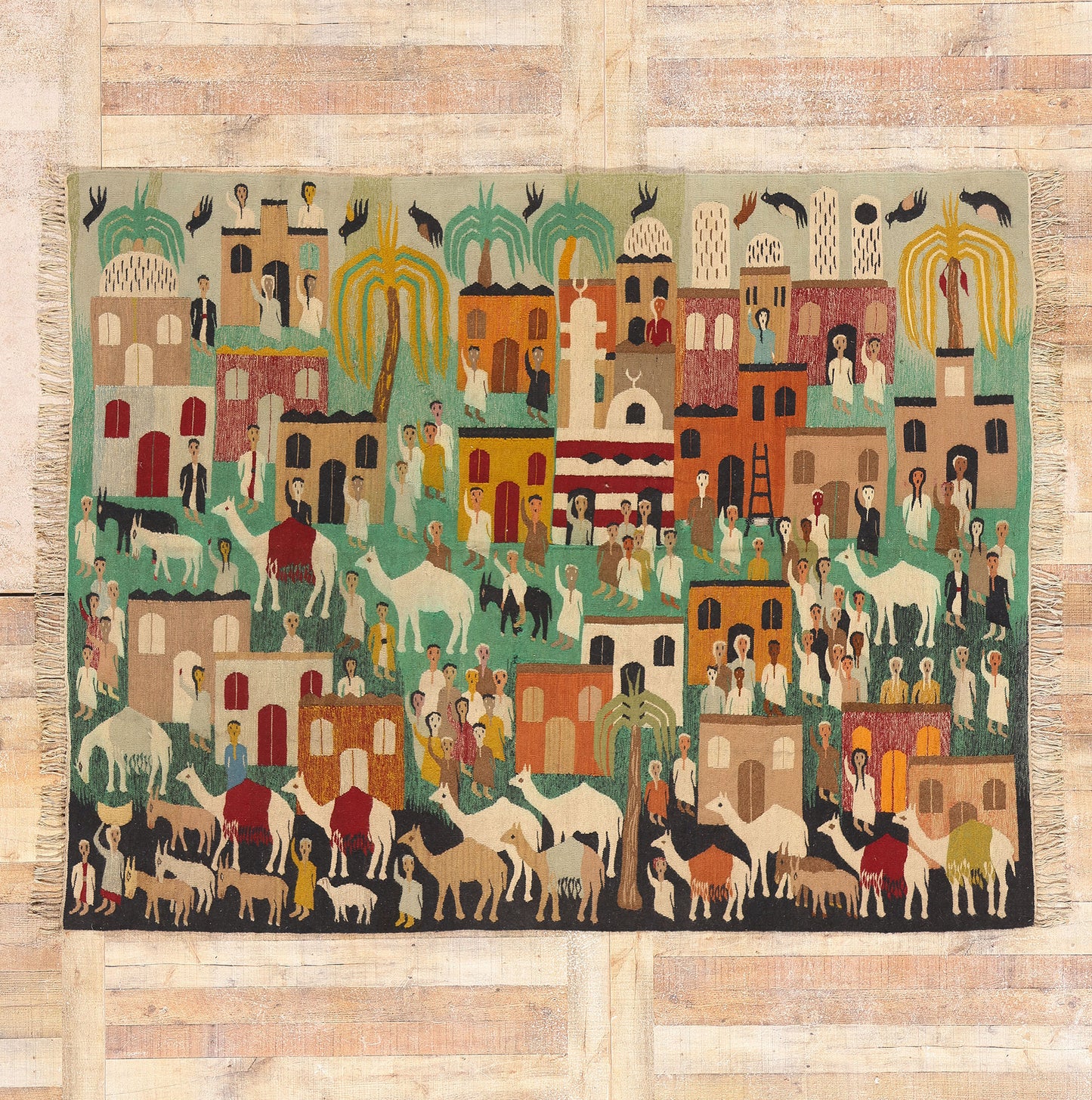 6 x 8 Vintage Egyptian Kilim Tapestry Rug 79221