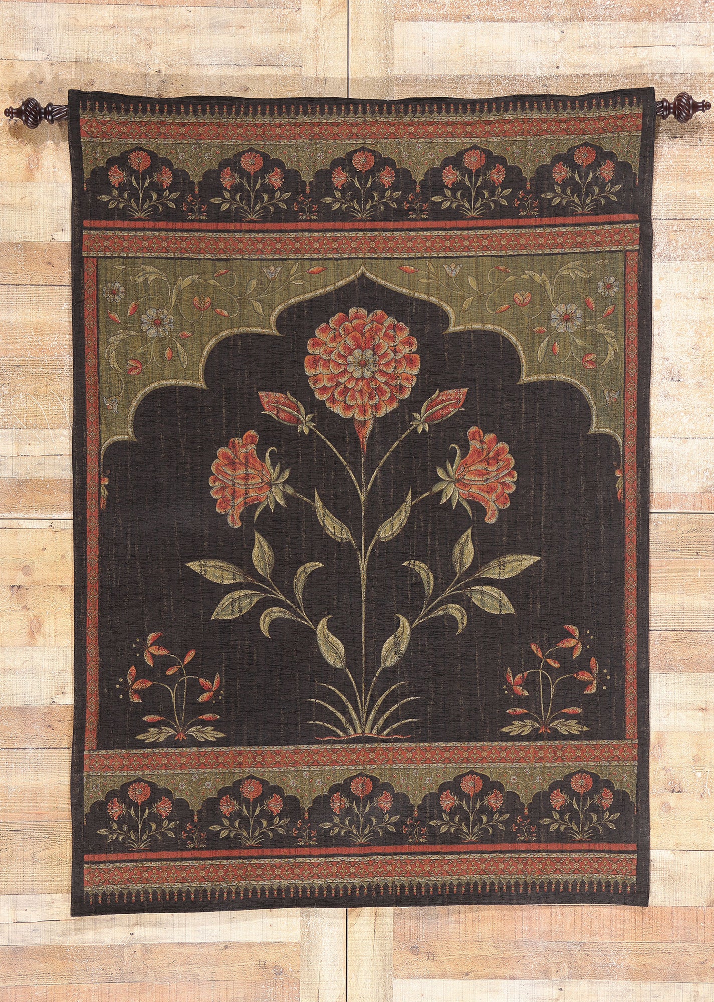 4 x 6 Vintage European Lotus Tapestry 79074
