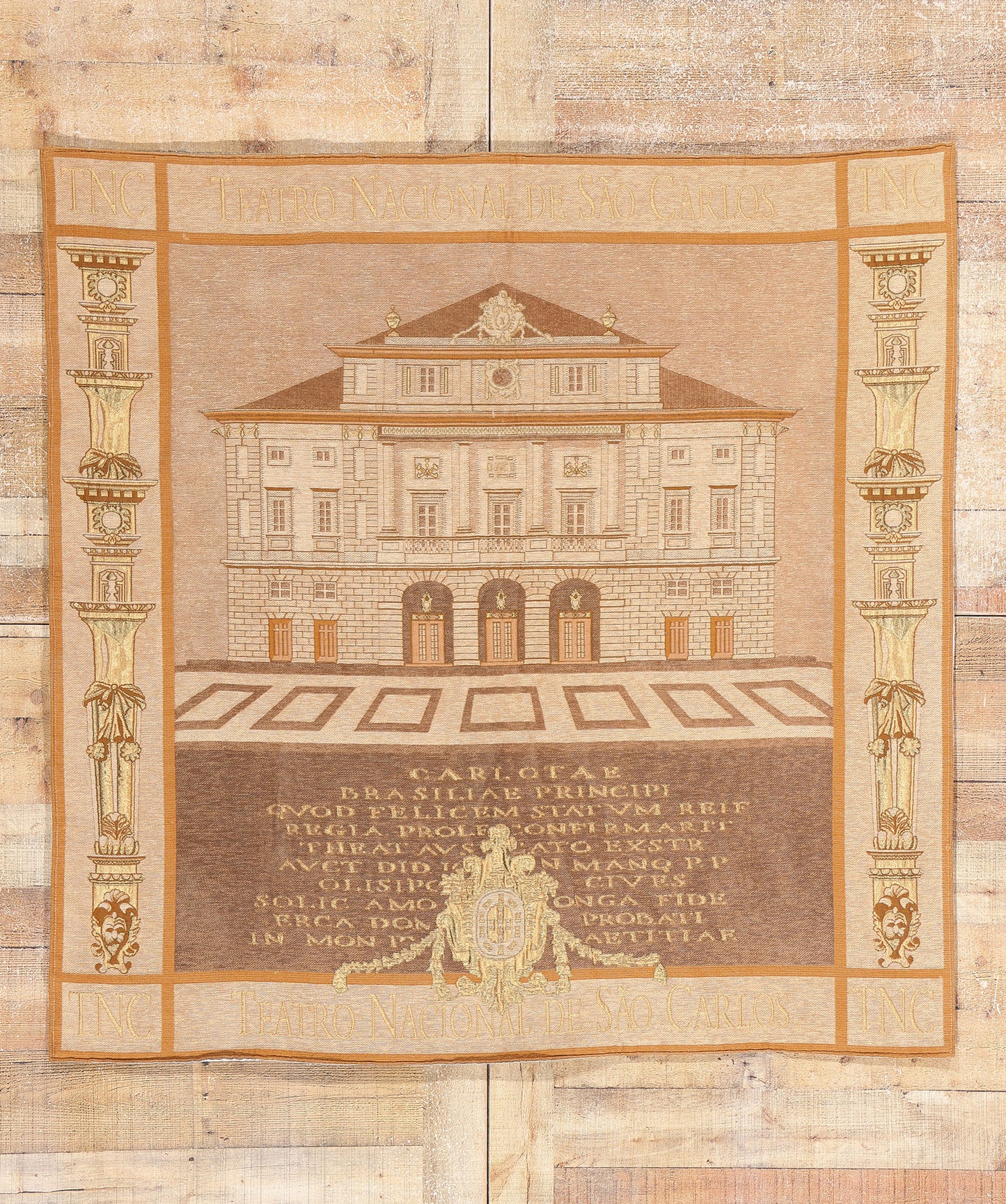 5 x 5 Vintage Teatro Nacional de Sao Carlos Tapestry 79075