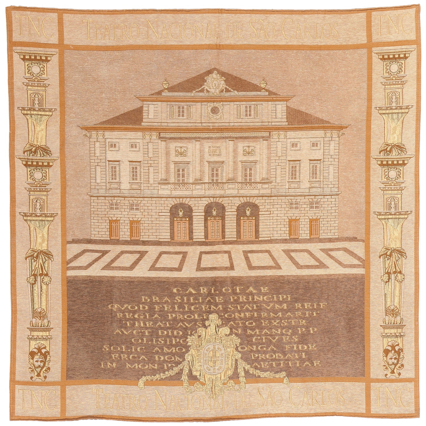 5 x 5 Vintage Teatro Nacional de Sao Carlos Tapestry 79075