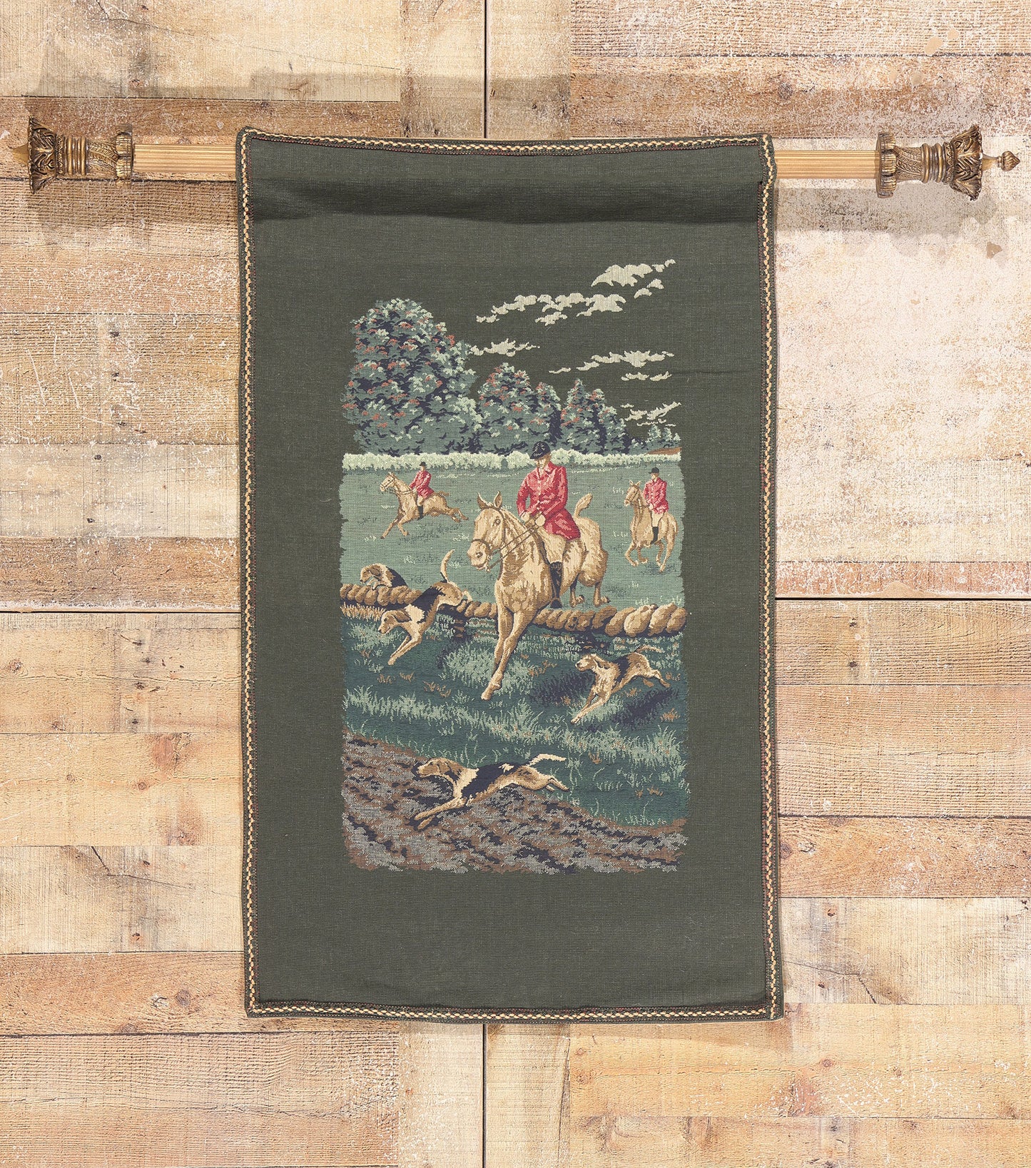 2 x 4 Vintage French La Chasse a Courre Tapestry 79073