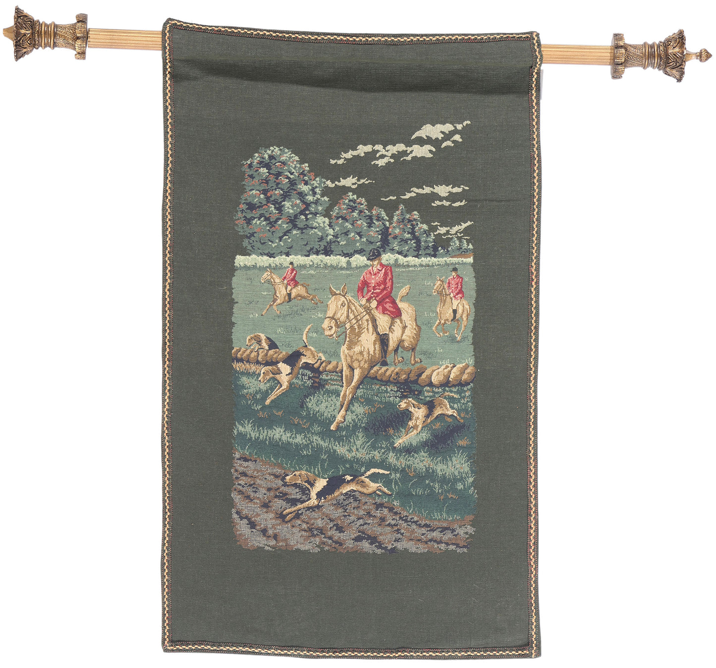 2 x 4 Vintage French La Chasse a Courre Tapestry 79073