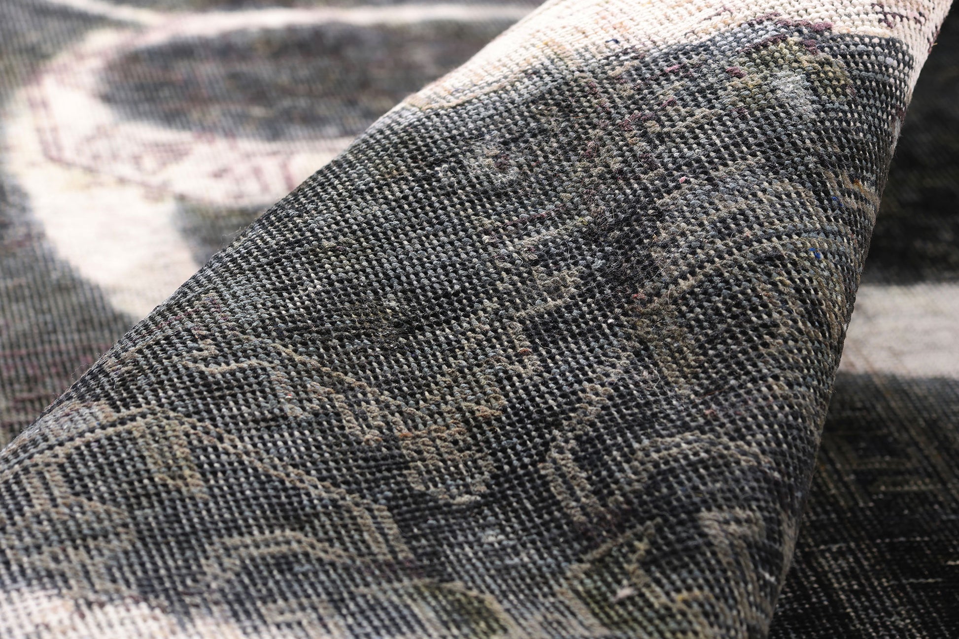 8 x 12 Gray Vintage Persian Overdyed Rug 80385