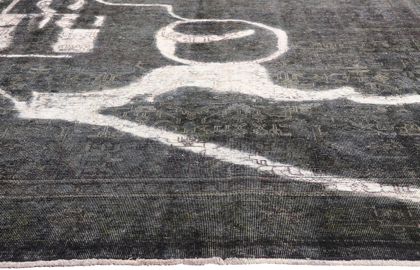 8 x 12 Gray Vintage Persian Overdyed Rug 80385