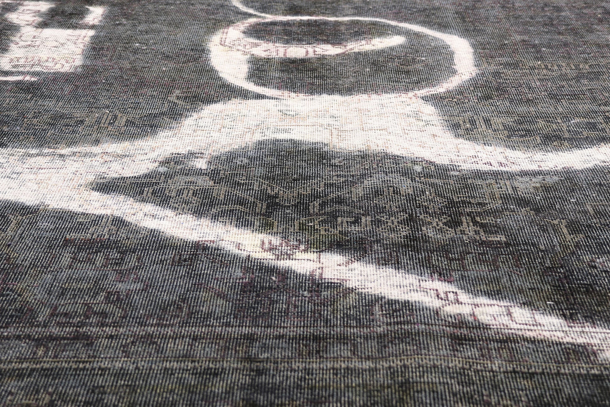 8 x 12 Gray Vintage Persian Overdyed Rug 80385