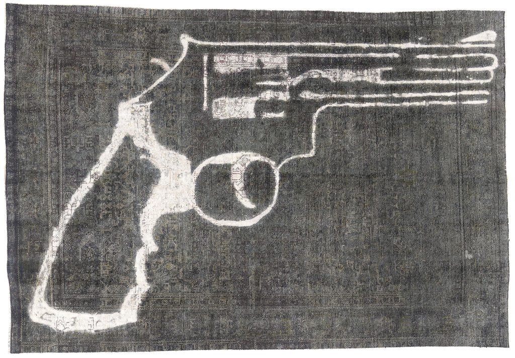 8 x 12 Gray Vintage Persian Overdyed Rug 80385