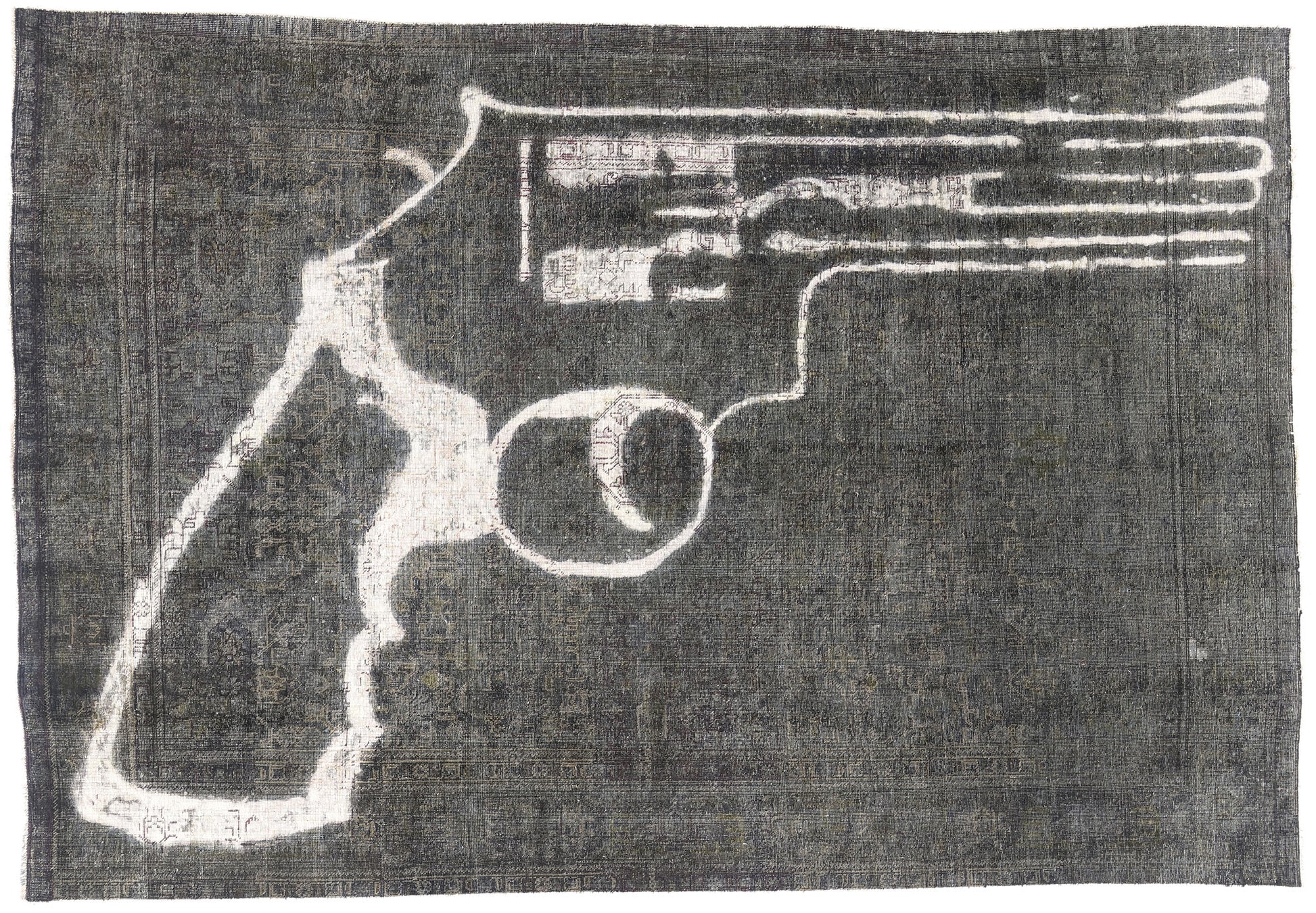 8 x 12 Gray Vintage Persian Overdyed Rug 80385