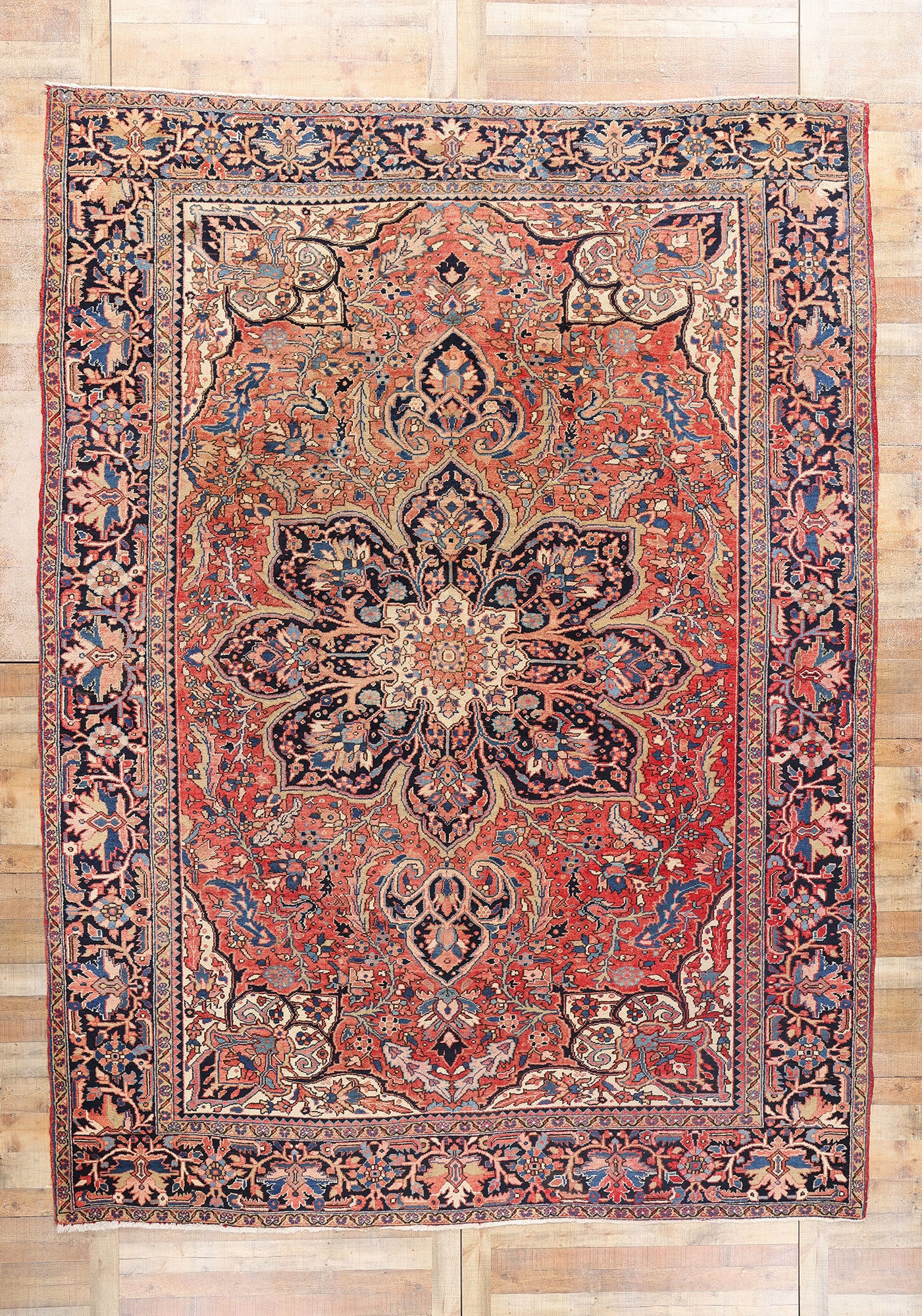 10 x 13 Vintage Persian Heriz Rug 78969