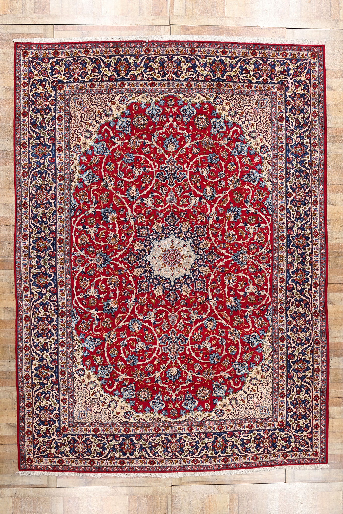 11 x 15 Vintage Persian Isfahan Rug 78981