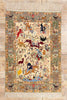 4 x 5 Vintage Persian Hunting Scene Isfahan Rug 79166