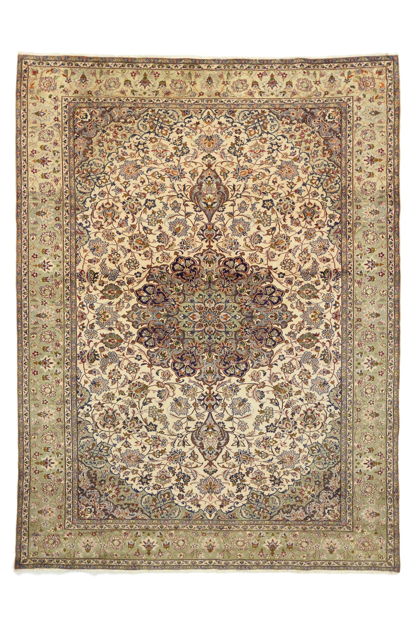 9 x 13 Vintage Persian Kashan Rug 76858