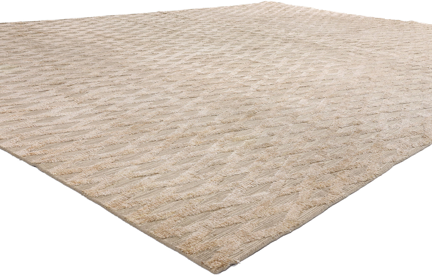 10 x 14 Neutral Vintage Modern Indian High-Low Rug 79320
