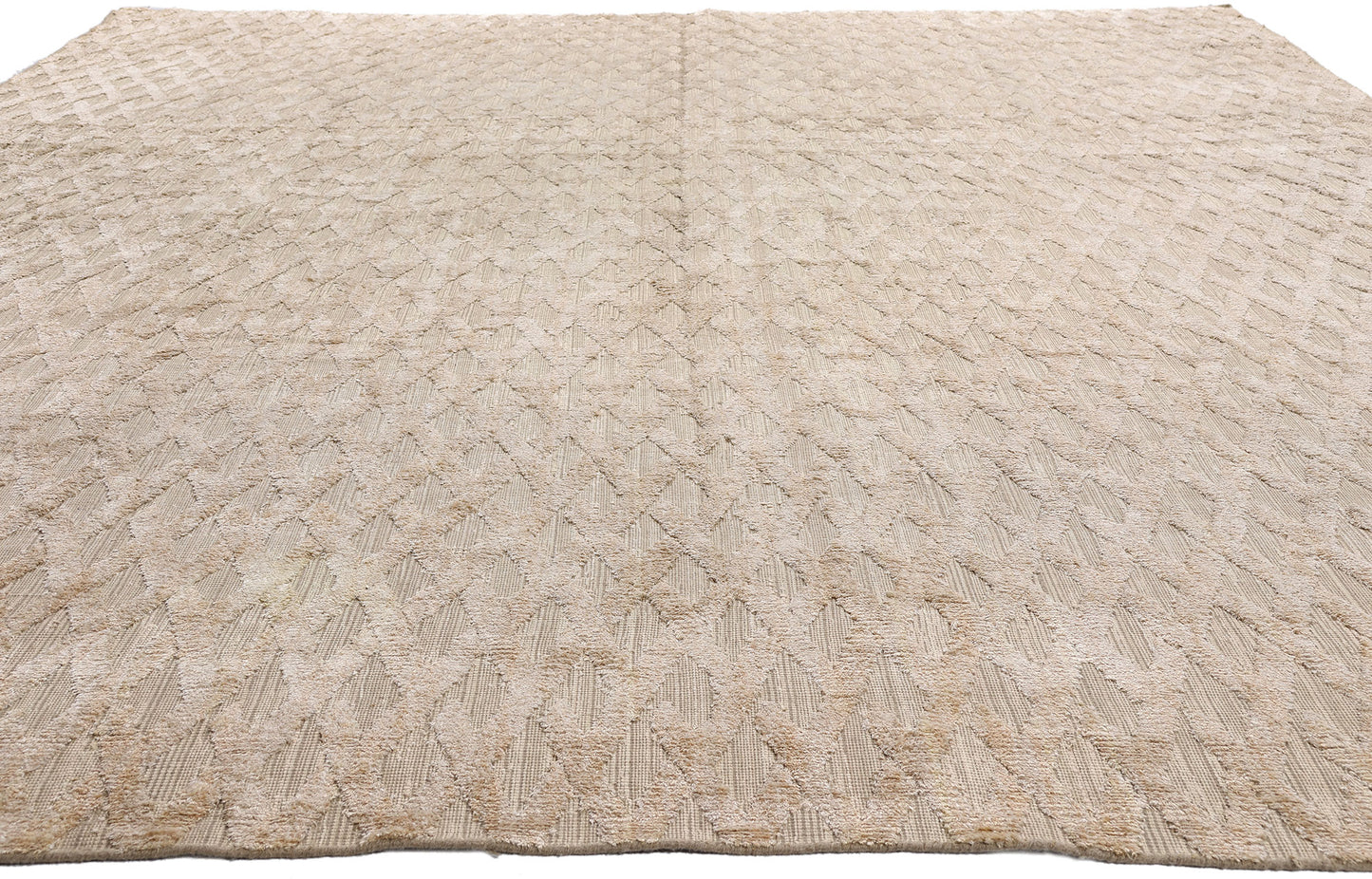 10 x 14 Neutral Vintage Modern Indian High-Low Rug 79320