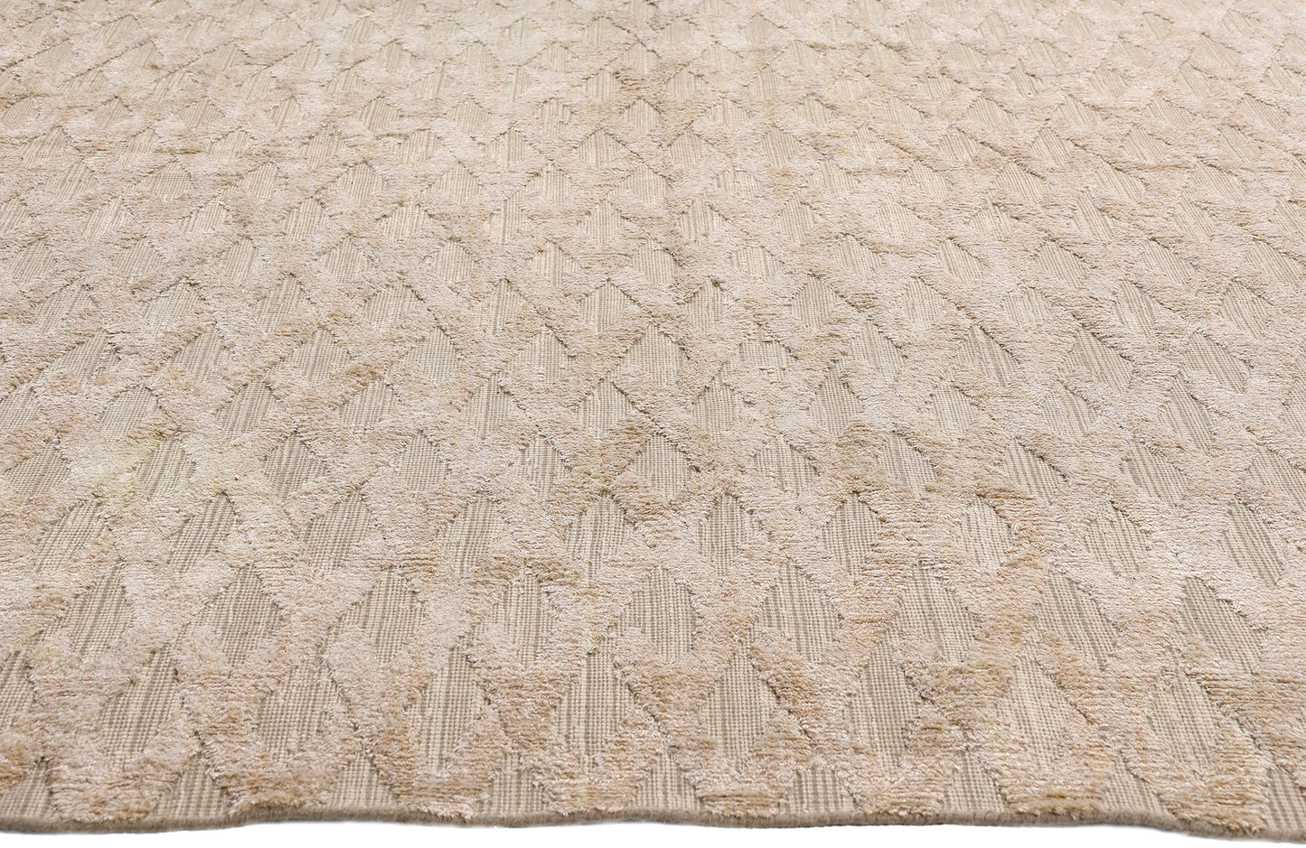 10 x 14 Neutral Vintage Modern Indian High-Low Rug 79320