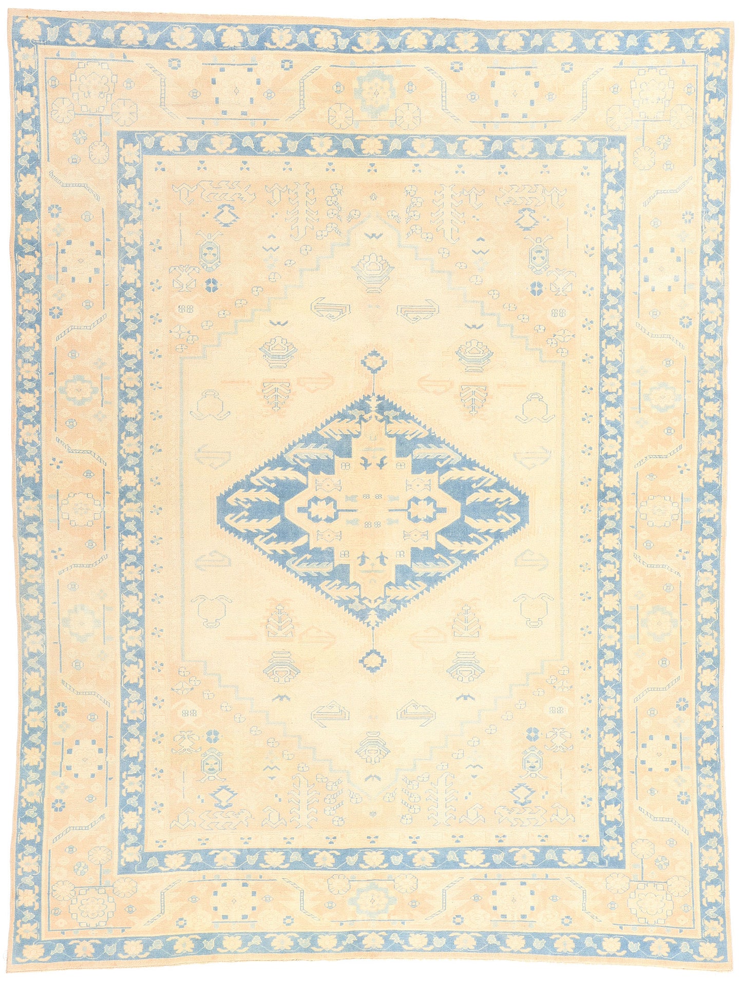 7 x 9 Vintage Peach Turkish Oushak Rug 53709