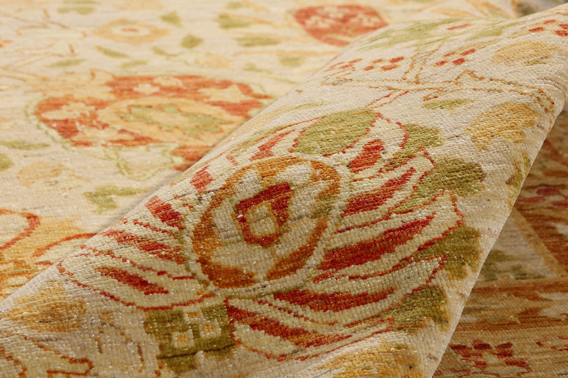 13 x 18 Beige Vintage Pakistani Oushak Rug 79350