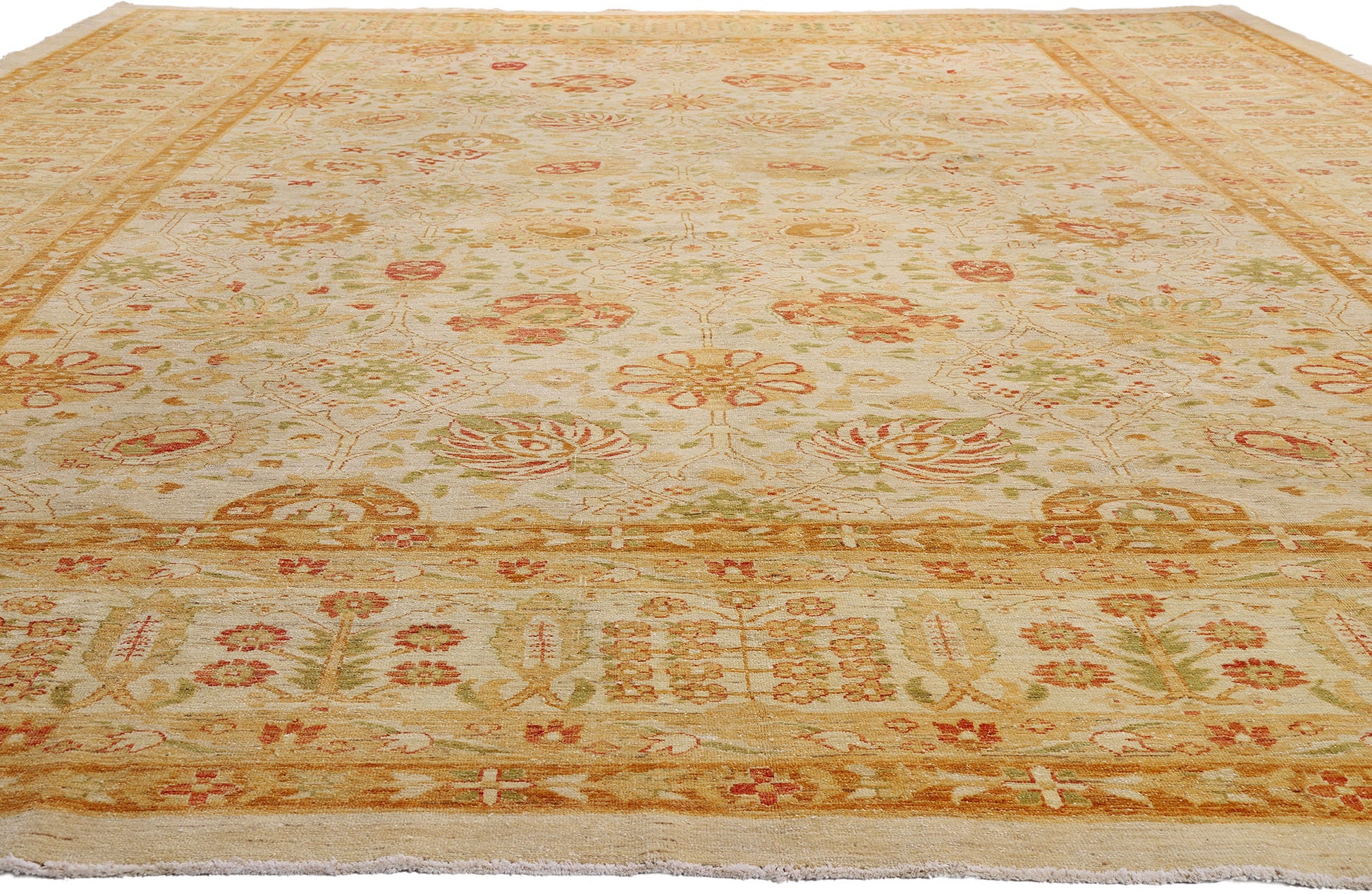 13 x 18 Beige Vintage Pakistani Oushak Rug 79350