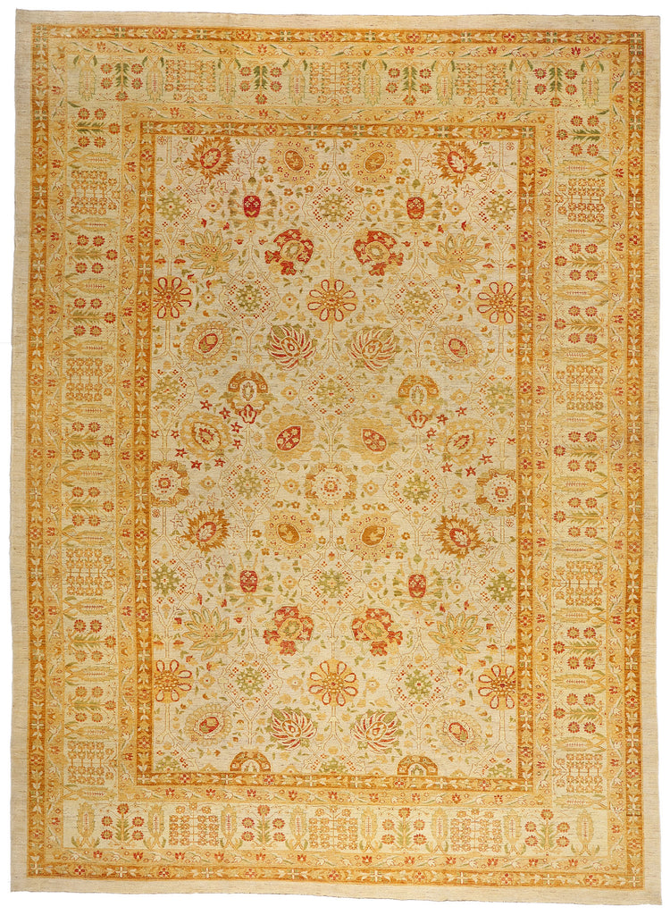 13 x 18 Beige Vintage Pakistani Oushak Rug 79350