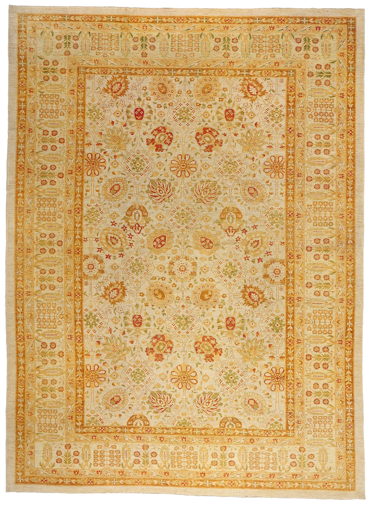 13 x 18 Beige Vintage Pakistani Oushak Rug 79350