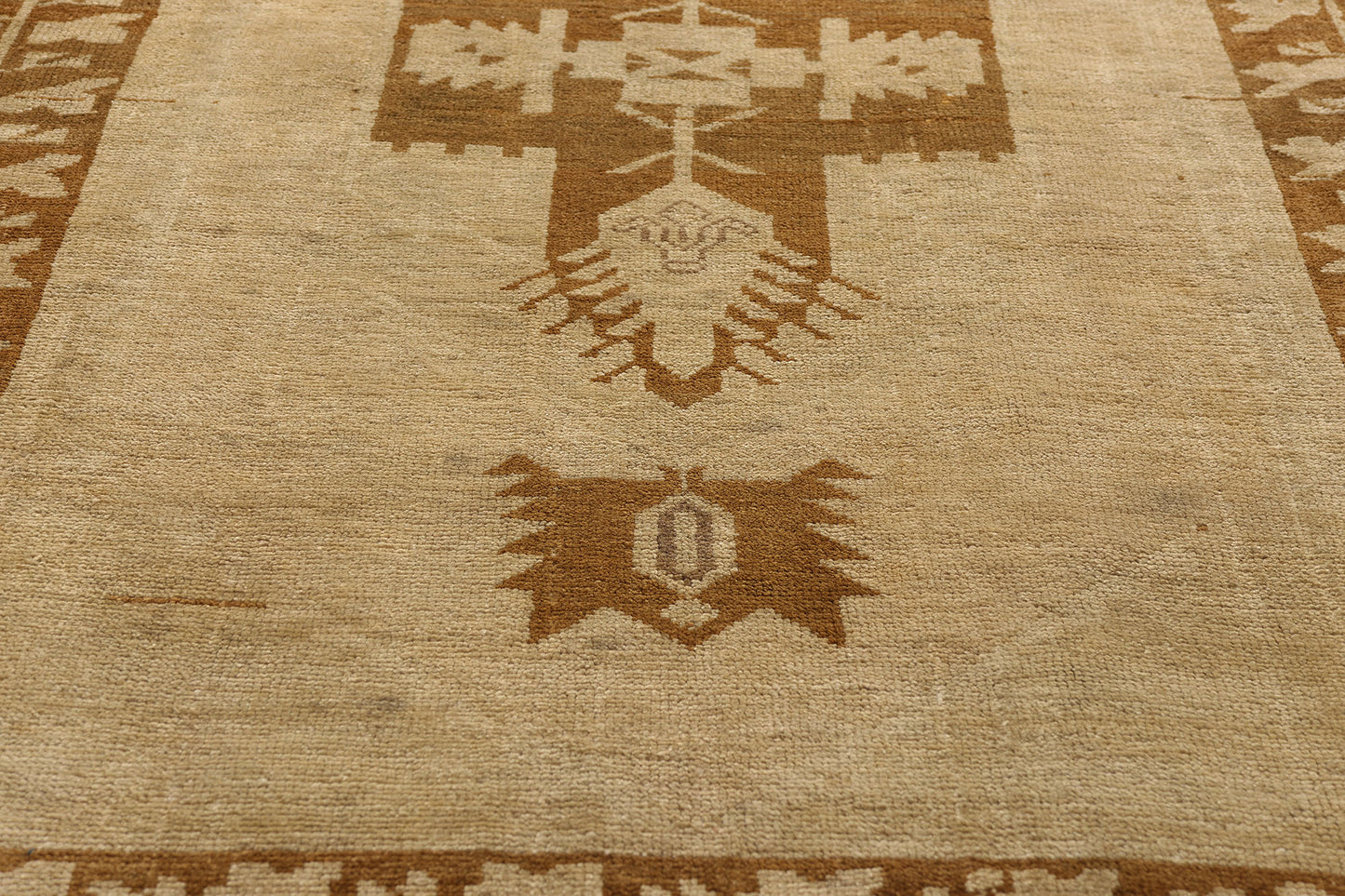 3 x 9 Earth-Tone Vintage Turkish Oushak Rug 50023