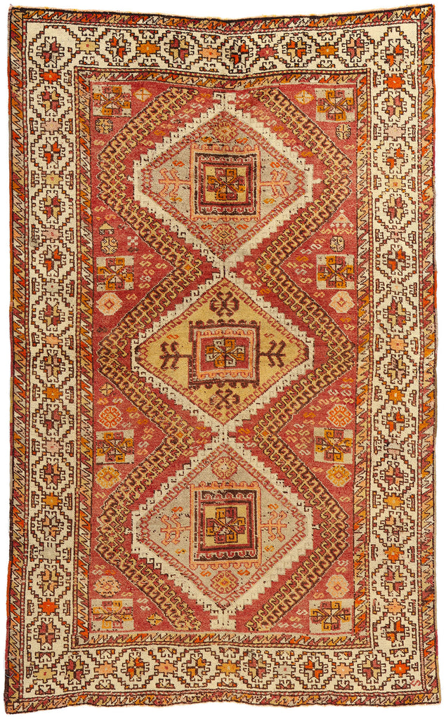 4 x 7 Vintage Red Turkish Oushak Rug 52107