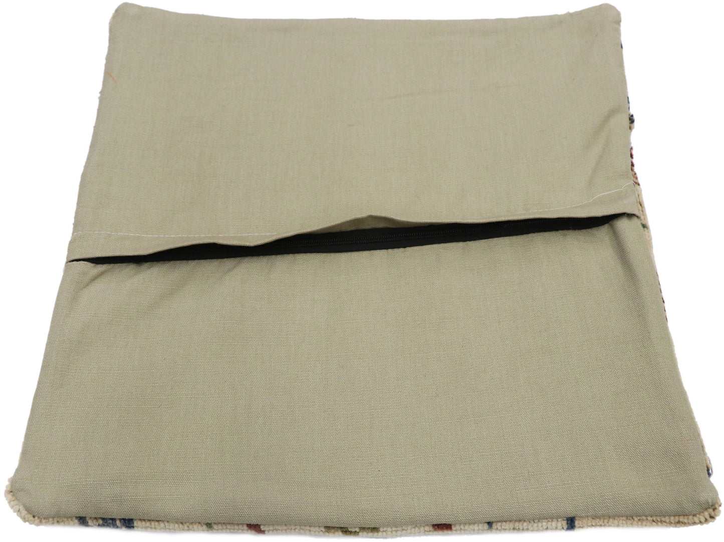 1 x 1 - Beige Vintage Turkish Pillow Rug - 53632