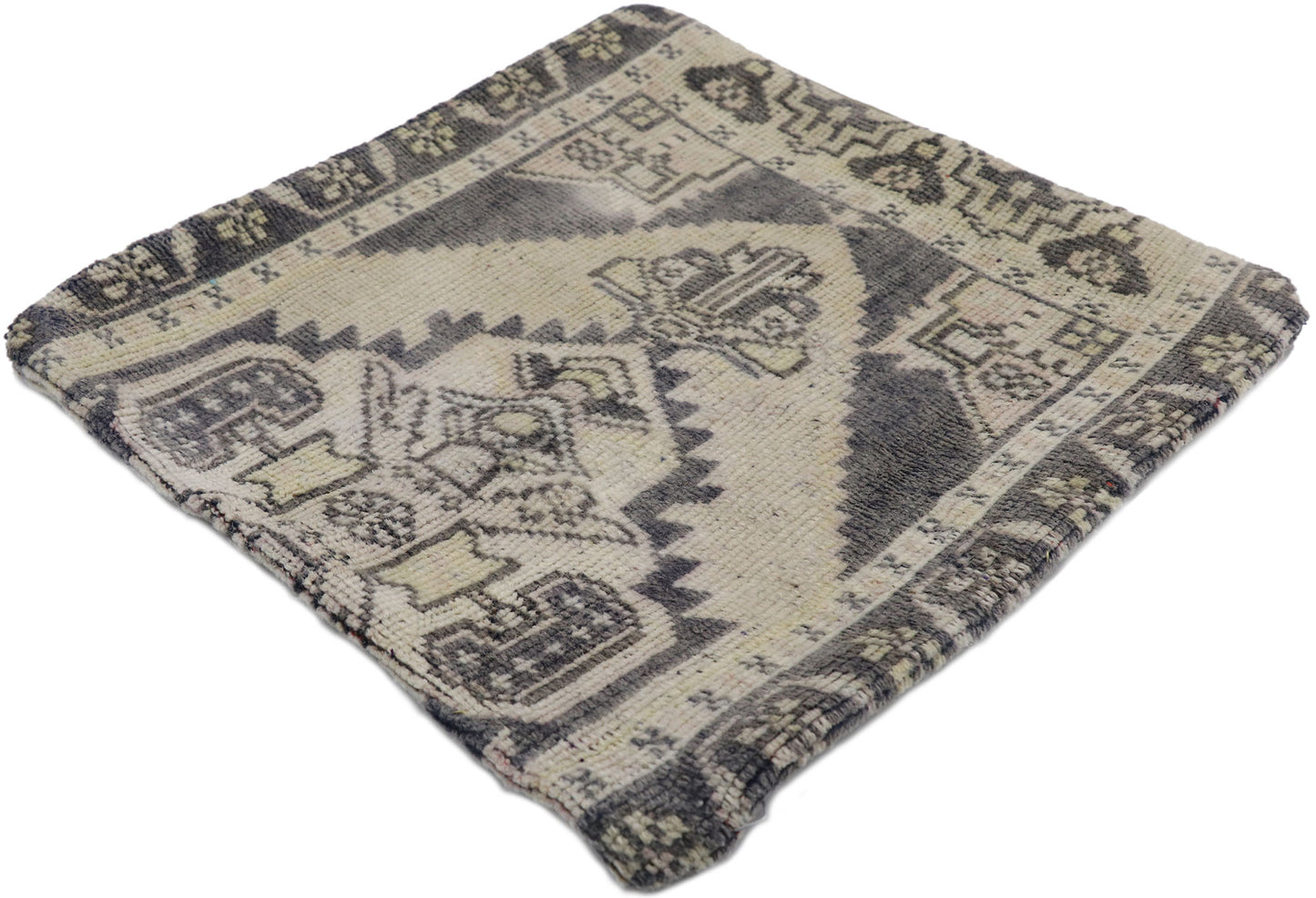 2 x 2 - Beige Vintage Turkish Pillow Rug - 53640
